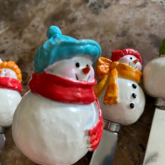 Snowman Cheese Stainless Steel Spreaders Set - Festive Multi-Color - Picture 4 of 12